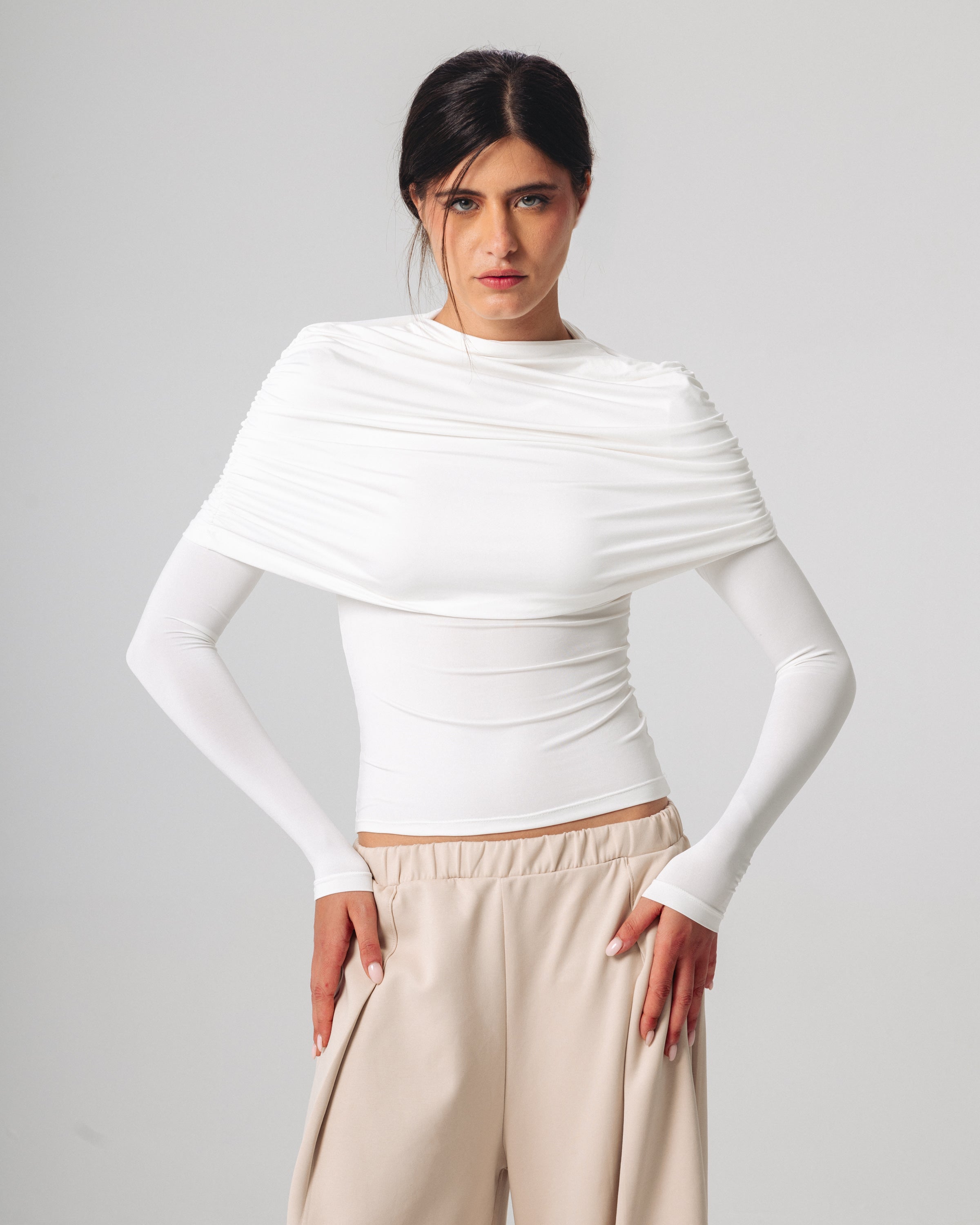 Off shoulder-topp – Långärmad