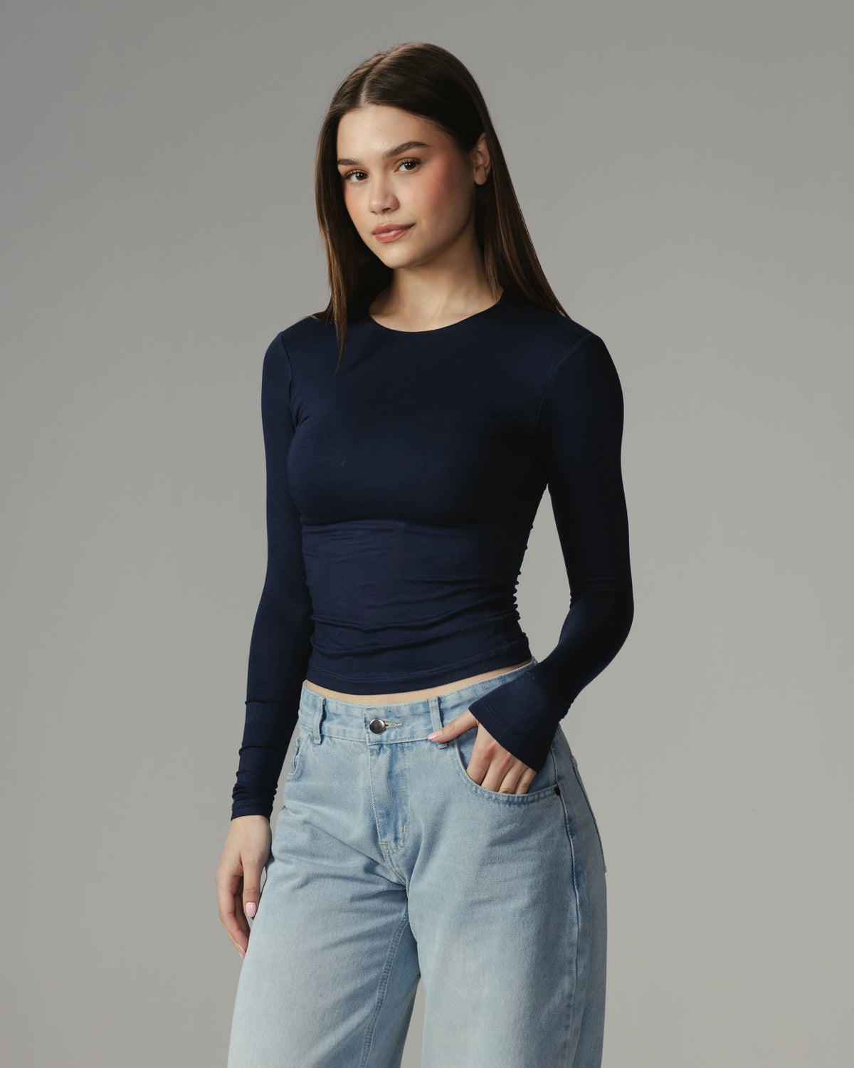Sculpt Seamless Topp i bomull – Långärmad