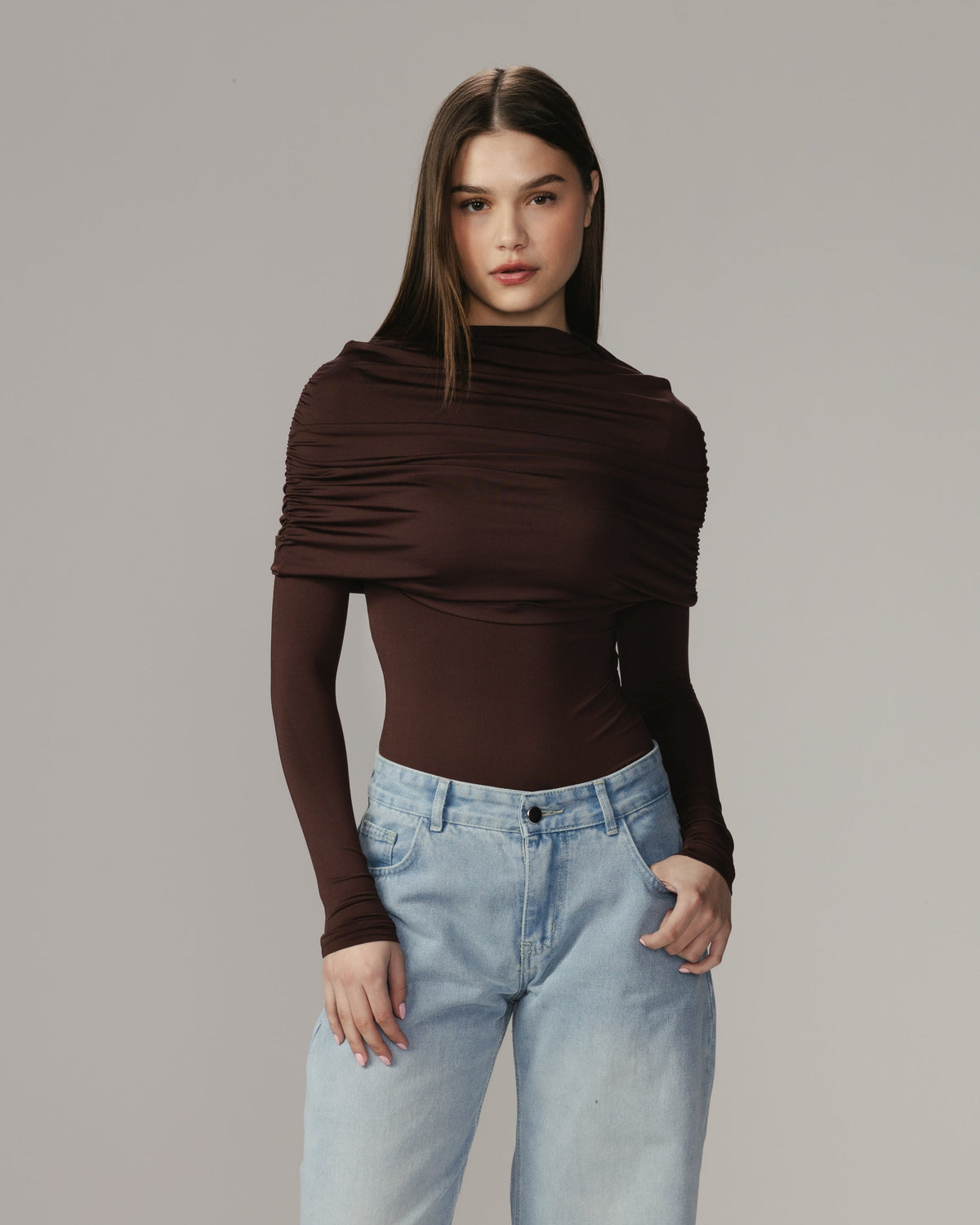 Off shoulder-topp – Långärmad