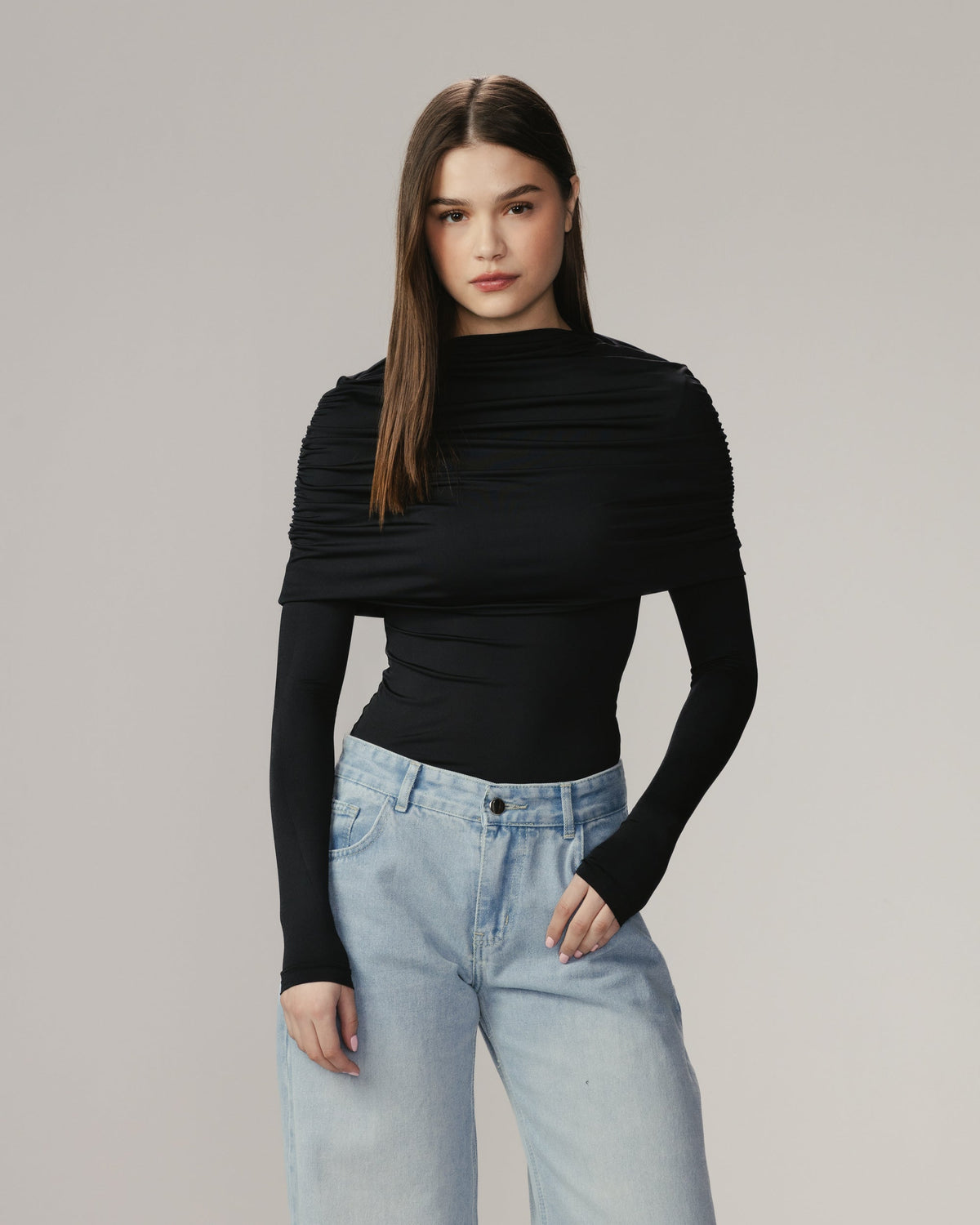 Off shoulder-topp – Långärmad