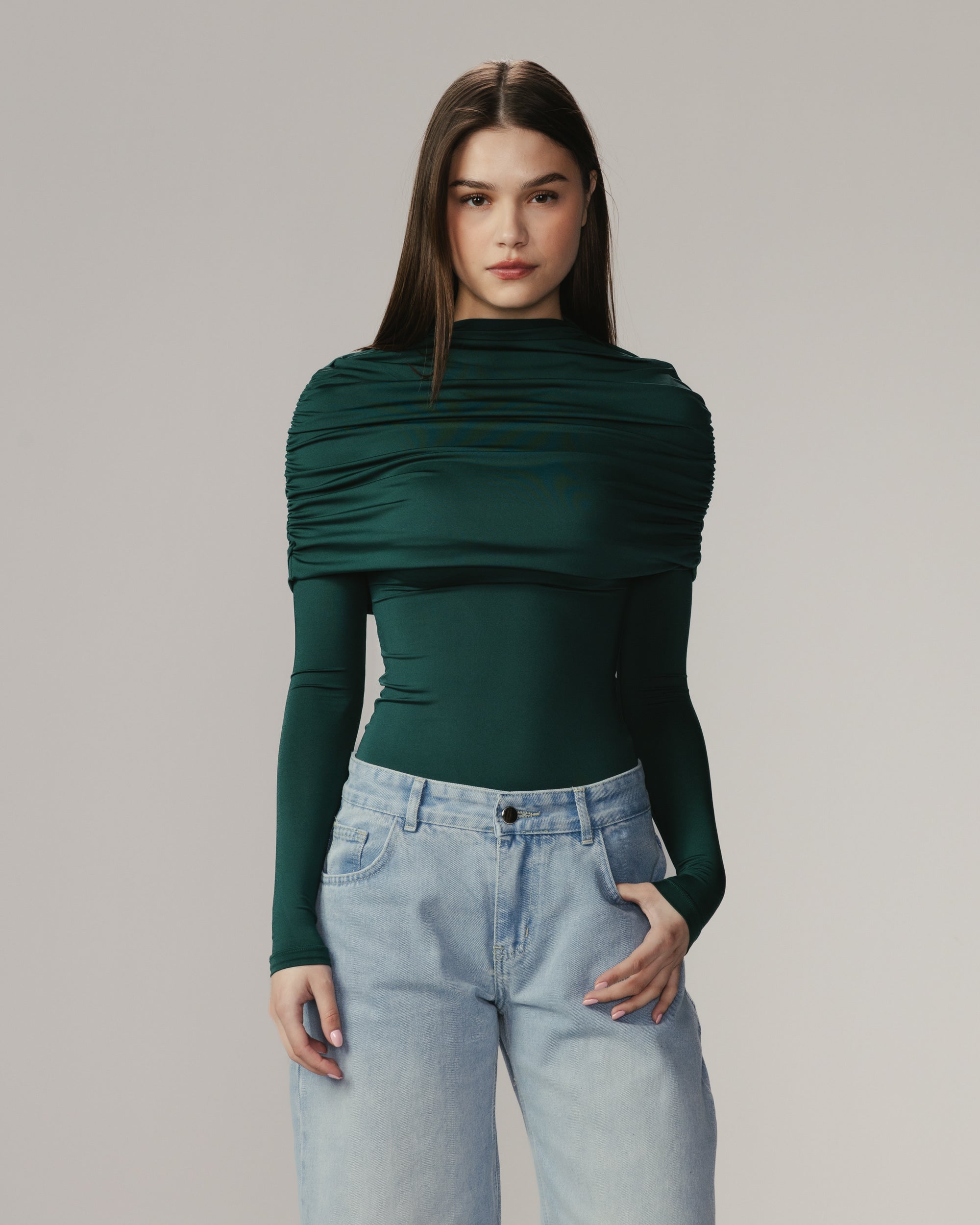 Off shoulder-topp – Långärmad