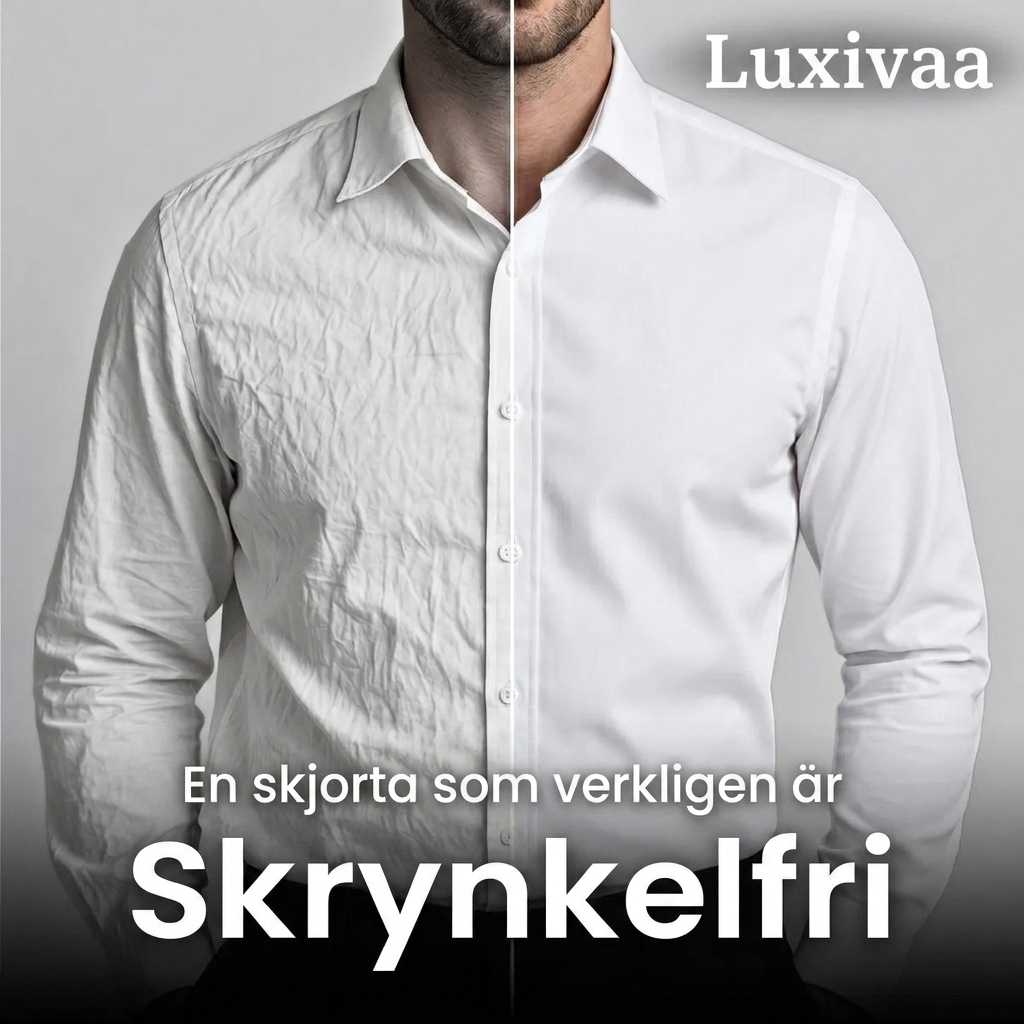 En skjorta som verkligen är skrynkelfri — före och efter